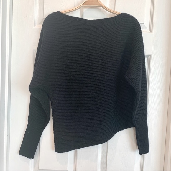 Intermix Black Jacqueline Off-the-Shoulder Slouchy Sweater - Picture 6 of 12